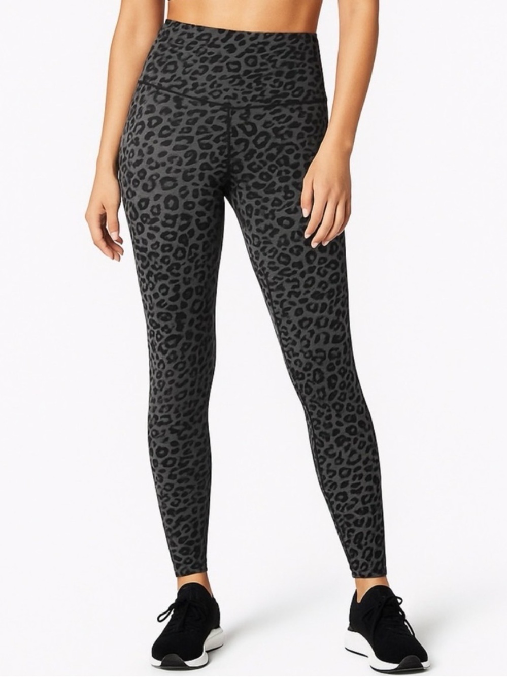 BEYOND YOGA black/gray leopard leggings MEDIUM OL3243 NEW